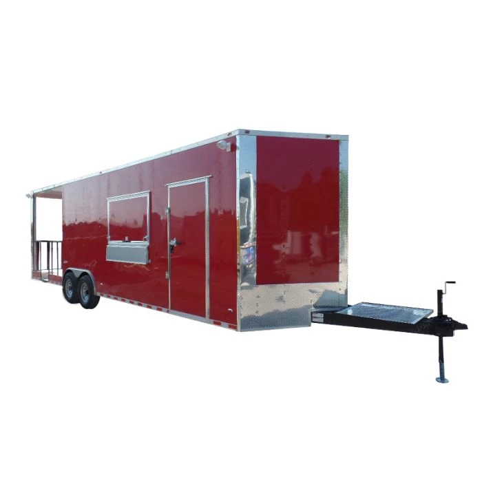 8.5' x 28' Concession Food Trailer Red BBQ Event Catering 1 8.5' x 28' Concession Food Trailer Red BBQ Event Catering
