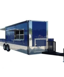 8.5' x 22' Blue BBQ Concession Food Trailer