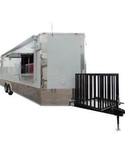 8.5' x 26' Concession Food Trailer White Event Catering
