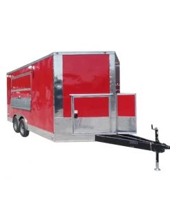8.5' x 16' Concession Food Trailer Red Event Catering