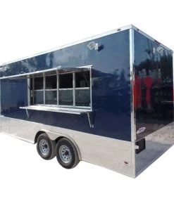 8.5' x 18' Concession Food Trailer Indigo Blue Event Catering