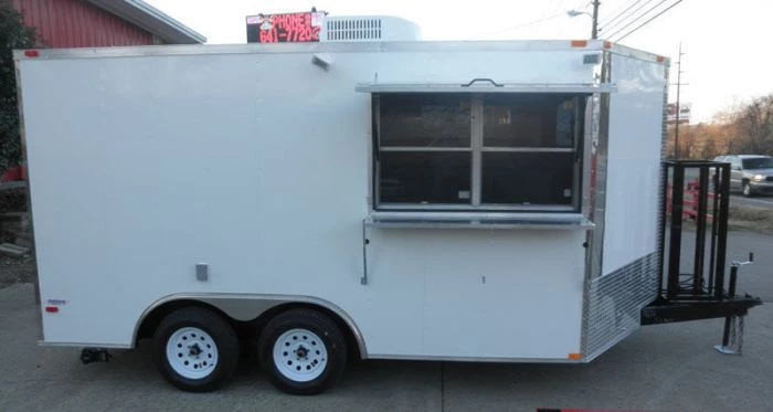 Concession Food Trailer - 8.5' x 14' - White and Features Vent Hood 4 Concession Food Trailer - 8.5' x 14' - White and Features Vent Hood - Image 4