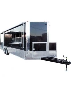 8.5' x 24' Concession Food Trailer Black BBQ Catering