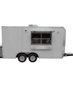 8.5' x 16' Concession Food Trailer White Event Catering