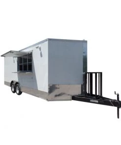 8.5' x 20' Concession Food Trailer White Event Catering