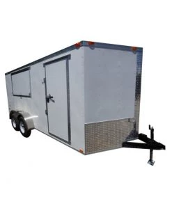 Concession Trailer 7'x16' White with serving window -Cheap Concession Trailers Shop 7x16concession