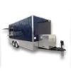8.5' x 18' Indigo Blue Flat Nose Concession Food Trailer With Appliances