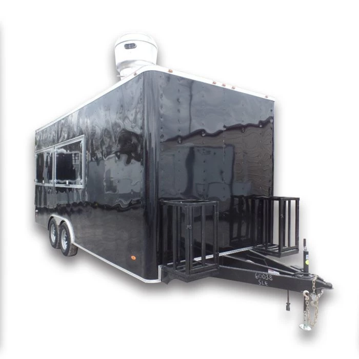 8.5' x 20' Black Concession Food Trailer With Appliances 1 8.5' x 20' Black Concession Food Trailer With Appliances