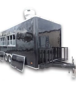 8.5' x 20' Black Concession Food Trailer