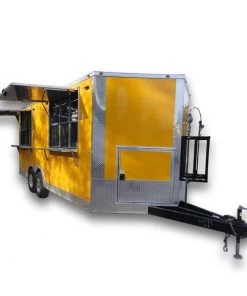 8.5' x 20' Penske Yellow Concession Food Trailer With Appliances