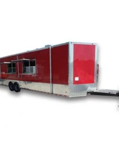 8.5' x 30' Victory Red Concession Food Trailer with Restroom