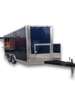 Cheap Concession Trailers Shop 36 8.5' x 14' Enclosed Indigo Blue Concession Food Trailer