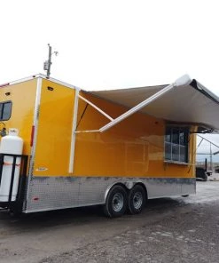 8.5' x 24' Yellow Food Concessions Trailer With Appliances