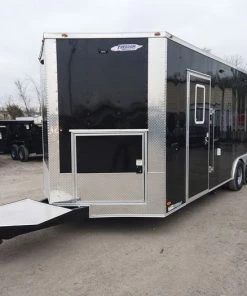 8.5' x 22' Black Porch Style Concession Food Trailer -Cheap Concession Trailers Shop dji 0632