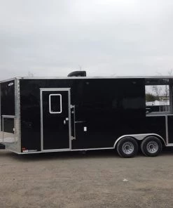 8.5' x 22' Black Porch Style Concession Food Trailer -Cheap Concession Trailers Shop dji 0633