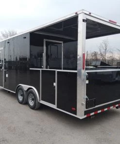8.5' x 22' Black Porch Style Concession Food Trailer -Cheap Concession Trailers Shop dji 0634