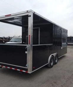 8.5' x 22' Black Porch Style Concession Food Trailer -Cheap Concession Trailers Shop dji 0636 1