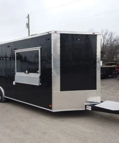 8.5' x 22' Black Porch Style Concession Food Trailer -Cheap Concession Trailers Shop dji 0638 1