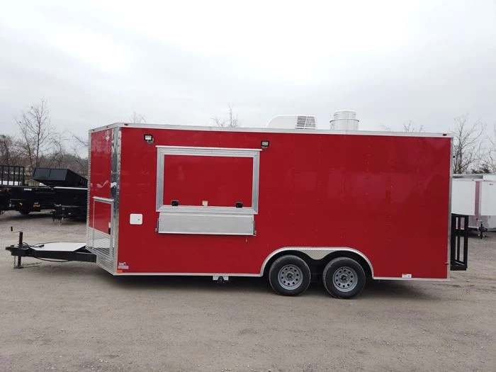8.5' x 18' Red Elite Style Concession Food Trailer 1 8.5' x 18' Red Elite Style Concession Food Trailer