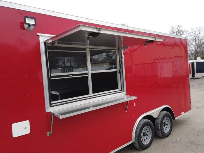 8.5' x 18' Red Elite Style Concession Food Trailer 2 8.5' x 18' Red Elite Style Concession Food Trailer - Image 2