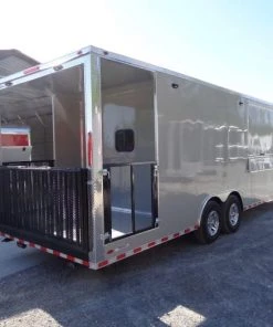 8.5' x 26' Dove Grey Flat Nose Concession Food Trailer 39 8.5' x 26' Dove Grey Flat Nose Concession Food Trailer -Cheap Concession Trailers Shop dsc00925 1 1