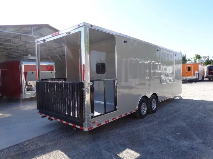 8.5' x 26' Dove Grey Flat Nose Concession Food Trailer 16 8.5' x 26' Dove Grey Flat Nose Concession Food Trailer - Image 16