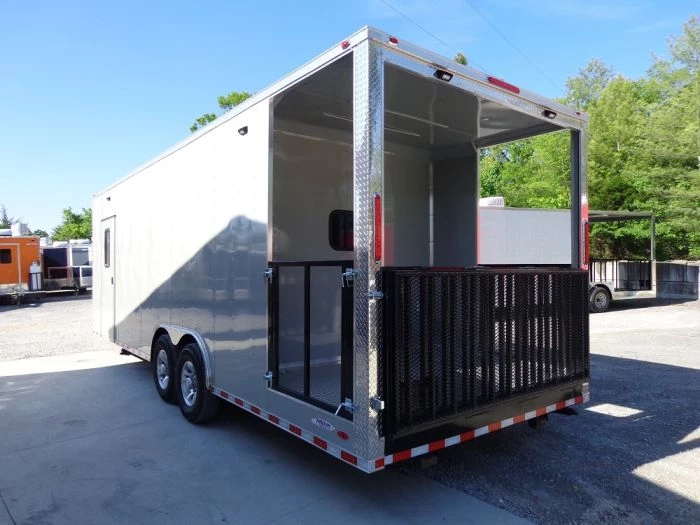 8.5' x 26' Dove Grey Flat Nose Concession Food Trailer 21 8.5' x 26' Dove Grey Flat Nose Concession Food Trailer - Image 21