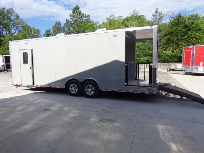 8.5' x 26' Dove Grey Flat Nose Concession Food Trailer 18 8.5' x 26' Dove Grey Flat Nose Concession Food Trailer - Image 18