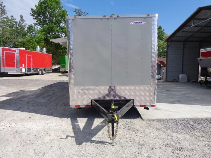 8.5' x 26' Dove Grey Flat Nose Concession Food Trailer 3 8.5' x 26' Dove Grey Flat Nose Concession Food Trailer - Image 3