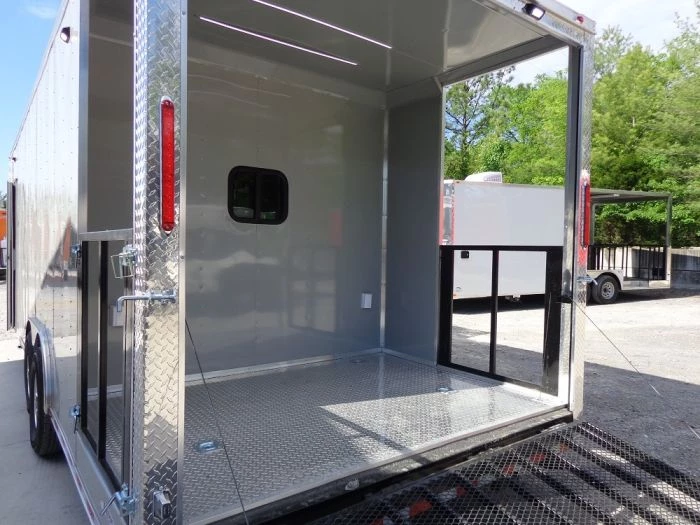 8.5' x 26' Dove Grey Flat Nose Concession Food Trailer 19 8.5' x 26' Dove Grey Flat Nose Concession Food Trailer - Image 19