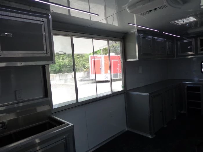 8.5' x 26' Dove Grey Flat Nose Concession Food Trailer 5 8.5' x 26' Dove Grey Flat Nose Concession Food Trailer - Image 5