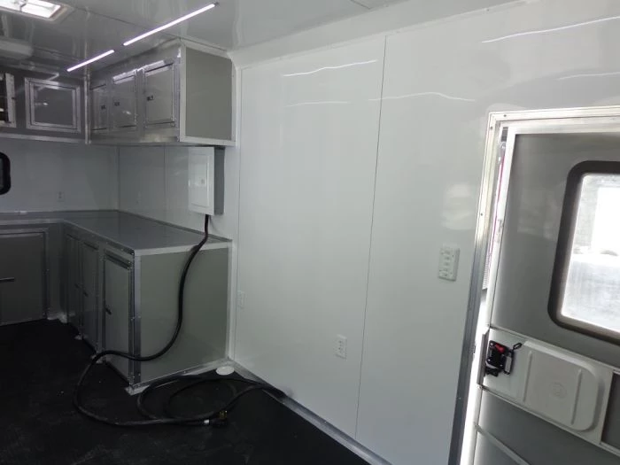 8.5' x 26' Dove Grey Flat Nose Concession Food Trailer 13 8.5' x 26' Dove Grey Flat Nose Concession Food Trailer - Image 13