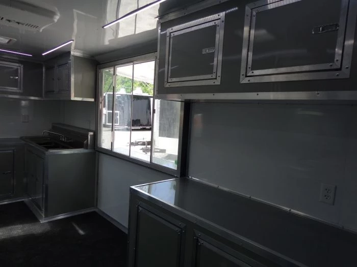 8.5' x 26' Dove Grey Flat Nose Concession Food Trailer 22 8.5' x 26' Dove Grey Flat Nose Concession Food Trailer - Image 22