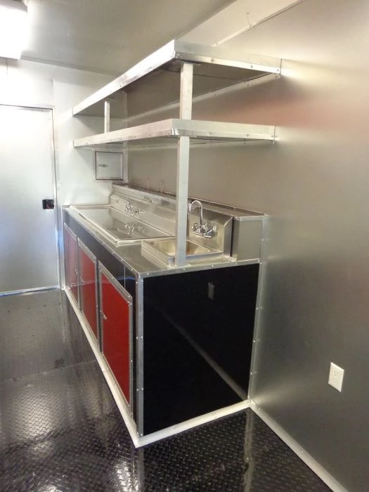 Concession Trailer 8.5'x53' Gooseneck BBQ Catering Food Smoker Event (Red) 20 Concession Trailer 8.5'x53' Gooseneck BBQ Catering Food Smoker Event (Red) - Image 20