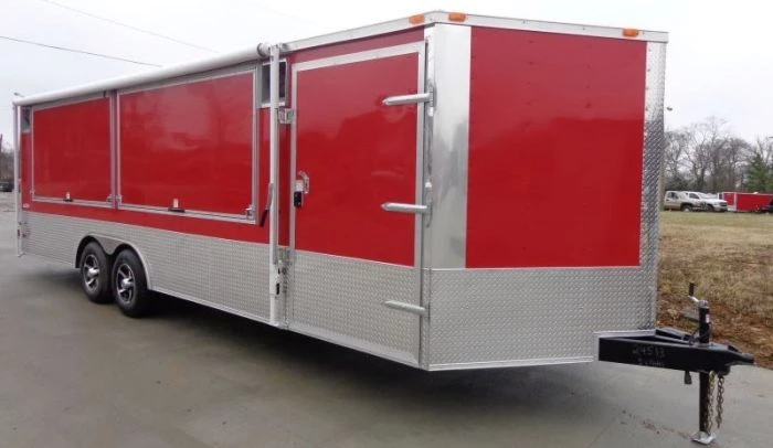 8.5' x 24' Enclosed Red Food Trailer Car Hauler Catering Event 19 8.5' x 24' Enclosed Red Food Trailer Car Hauler Catering Event - Image 19