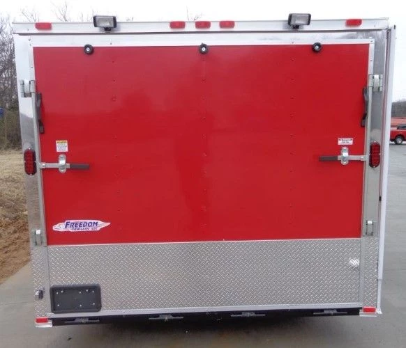 8.5' x 24' Enclosed Red Food Trailer Car Hauler Catering Event 25 8.5' x 24' Enclosed Red Food Trailer Car Hauler Catering Event - Image 25