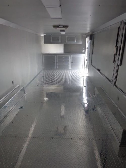 8.5' x 24' Enclosed Red Food Trailer Car Hauler Catering Event 2 8.5' x 24' Enclosed Red Food Trailer Car Hauler Catering Event - Image 2