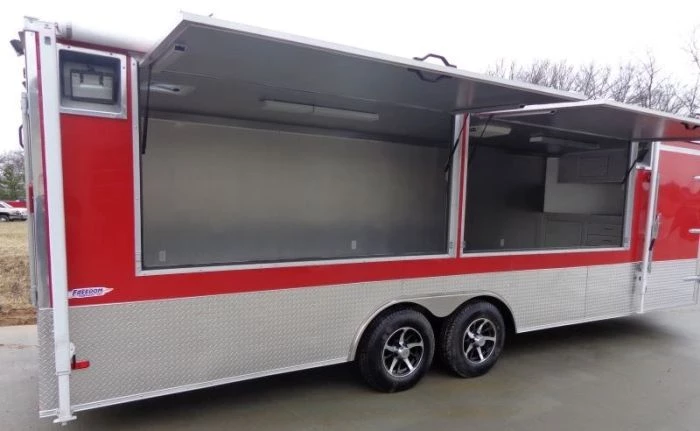 8.5' x 24' Enclosed Red Food Trailer Car Hauler Catering Event 12 8.5' x 24' Enclosed Red Food Trailer Car Hauler Catering Event - Image 12