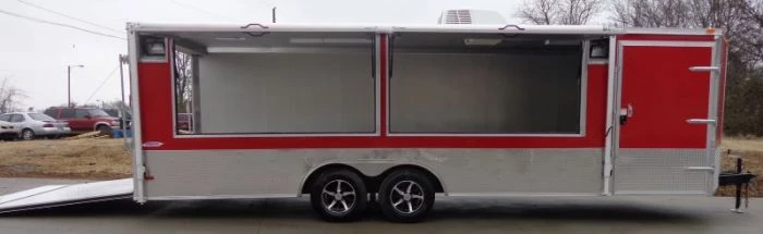 8.5' x 24' Enclosed Red Food Trailer Car Hauler Catering Event 15 8.5' x 24' Enclosed Red Food Trailer Car Hauler Catering Event - Image 15