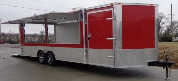 8.5' x 24' Enclosed Red Food Trailer Car Hauler Catering Event 16 8.5' x 24' Enclosed Red Food Trailer Car Hauler Catering Event - Image 16