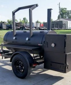 Cheap Concession Trailers Shop 16 250 Gallon Pull-Behind BBQ Smoker Single Door with Counterweight 3500lb Axle