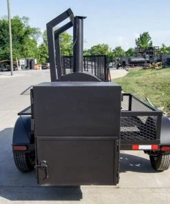 250 Gallon Pull-Behind BBQ Smoker Single Door with Counterweight 3500lb Axle -Cheap Concession Trailers Shop dsc07500