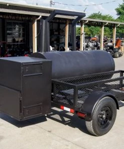 250 Gallon Pull-Behind BBQ Smoker Single Door with Counterweight 3500lb Axle -Cheap Concession Trailers Shop dsc07501