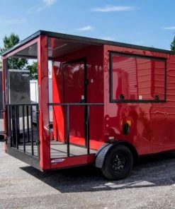 Concession Trailer 7'x12' Red Patio Food Serving Merchandising -Cheap Concession Trailers Shop dsc09199 1