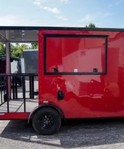 Concession Trailer 7'x12' Red Patio Food Serving Merchandising -Cheap Concession Trailers Shop dsc09200 1