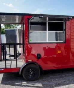 Concession Trailer 7'x12' Red Patio Food Serving Merchandising -Cheap Concession Trailers Shop dsc09203 1