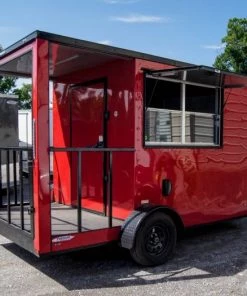 Concession Trailer 7'x12' Red Patio Food Serving Merchandising -Cheap Concession Trailers Shop dsc09204 1