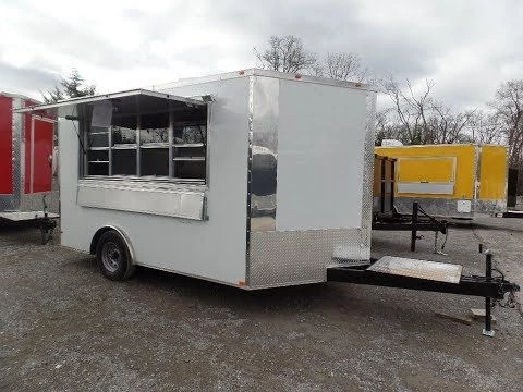 8.5' x 12' Concession Trailer White Event Catering Food 2 8.5' x 12' Concession Trailer White Event Catering Food - Image 2