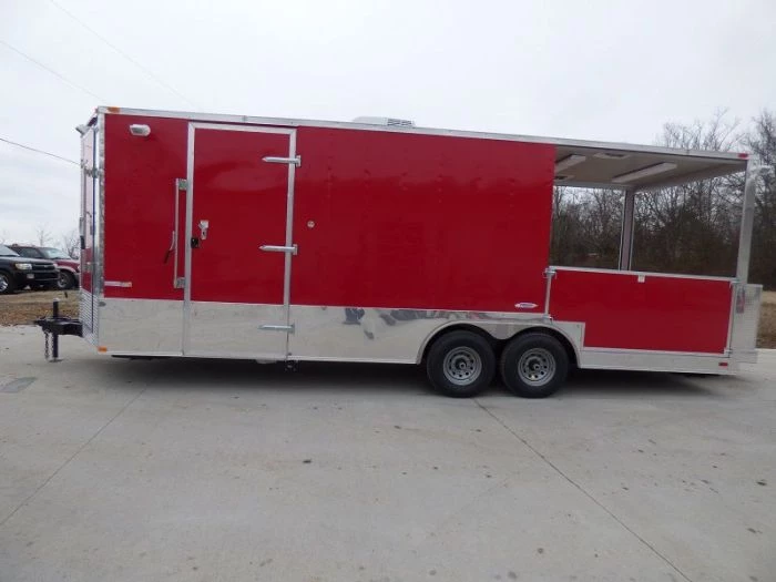 Concession Trailers 8.5'x24' Red - Food Catering Enclosed Kitchen Restroom 4 Concession Trailers 8.5'x24' Red - Food Catering Enclosed Kitchen Restroom - Image 4