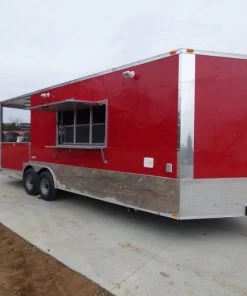 Concession Trailers 8.5'x24' Red - Food Catering Enclosed Kitchen Restroom 51 Concession Trailers 8.5'x24' Red - Food Catering Enclosed Kitchen Restroom -Cheap Concession Trailers Shop p1000346